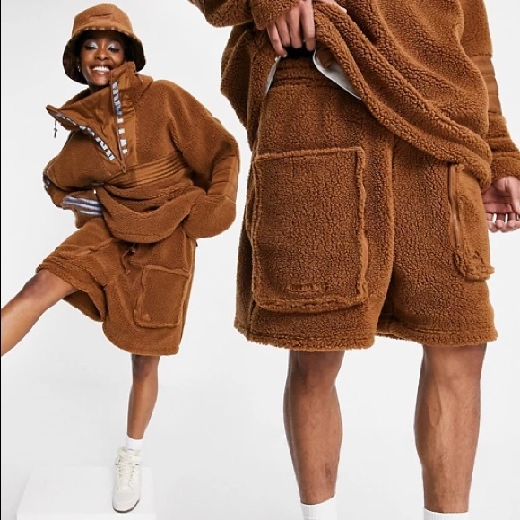 Adidas X Ivy Park Brown Teddy Shorts 